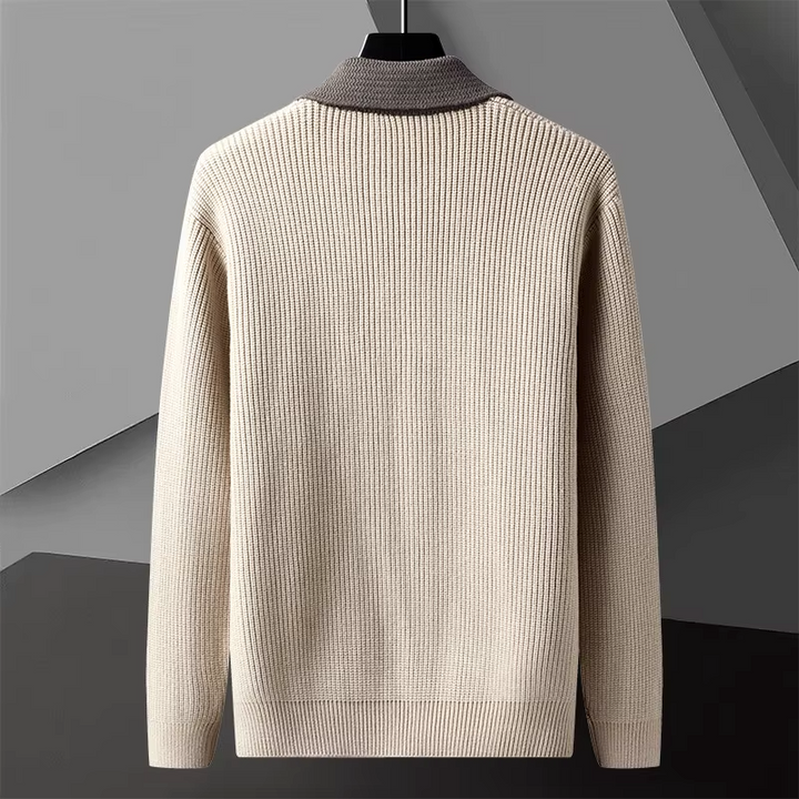 Amari Dual-Tone Ribbed Cardigan