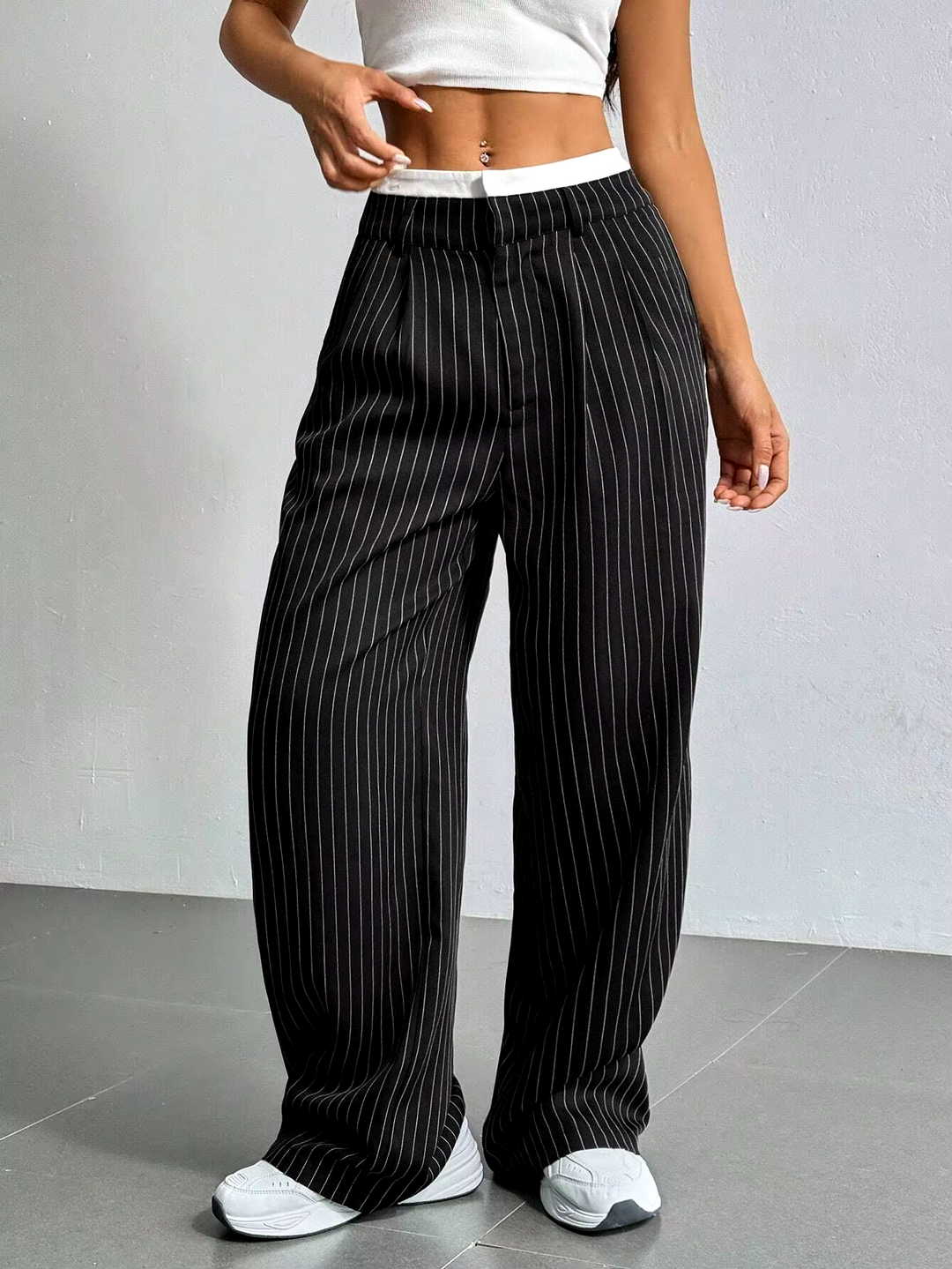 Mira Striped Wide-Leg Pant