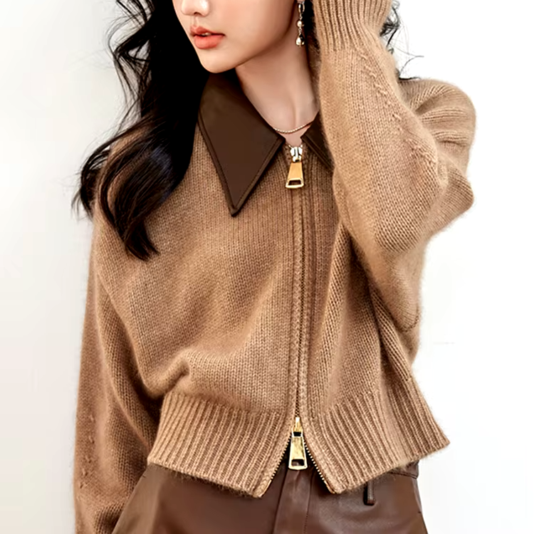 Clara Two-Way Front-Zip Sweater