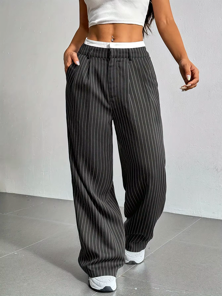 Mira Striped Wide-Leg Pant