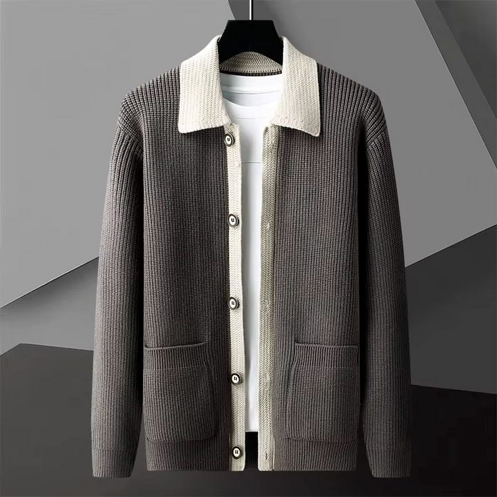 Amari Dual-Tone Ribbed Cardigan