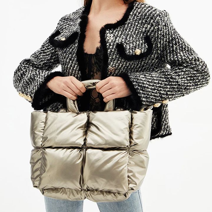 Sienna Quilted Puffy Tote Bag