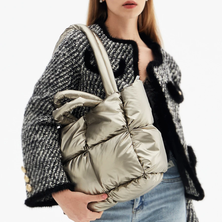 Sienna Quilted Puffy Tote Bag
