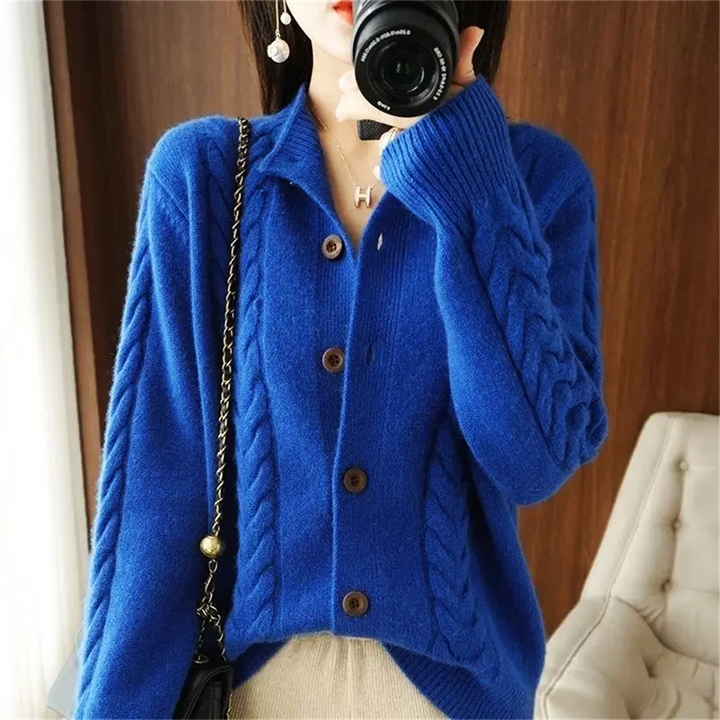 Cable Knit Wool Cardigan