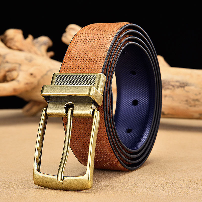 Fleck Reversible Leather Dot Pattern Belt For Men