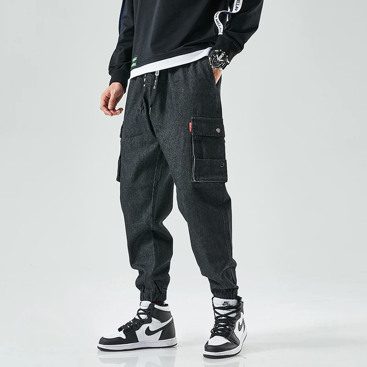 Denim Cargo Jogger Pants