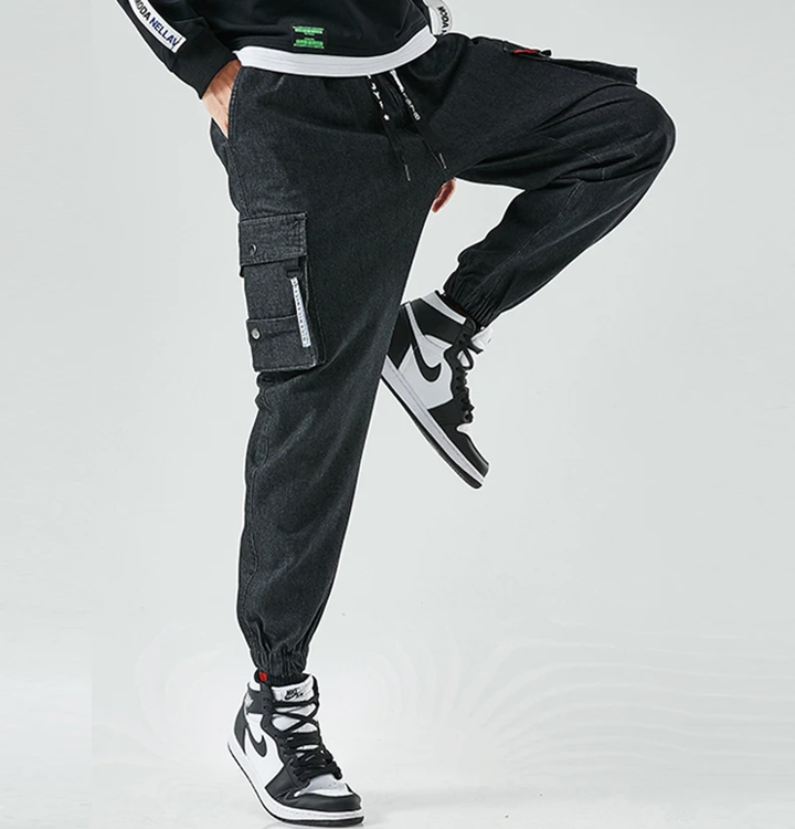 Denim Cargo Jogger Pants