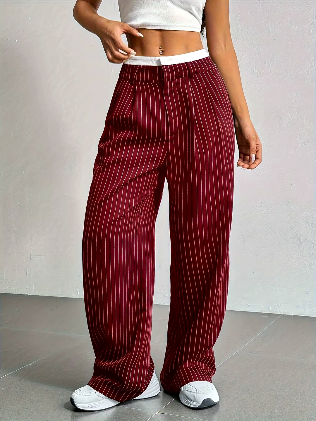 Mira Striped Wide-Leg Pant