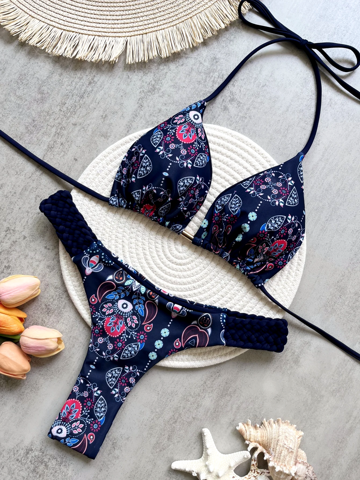 Ornate Bandeau Boho Bikini Set