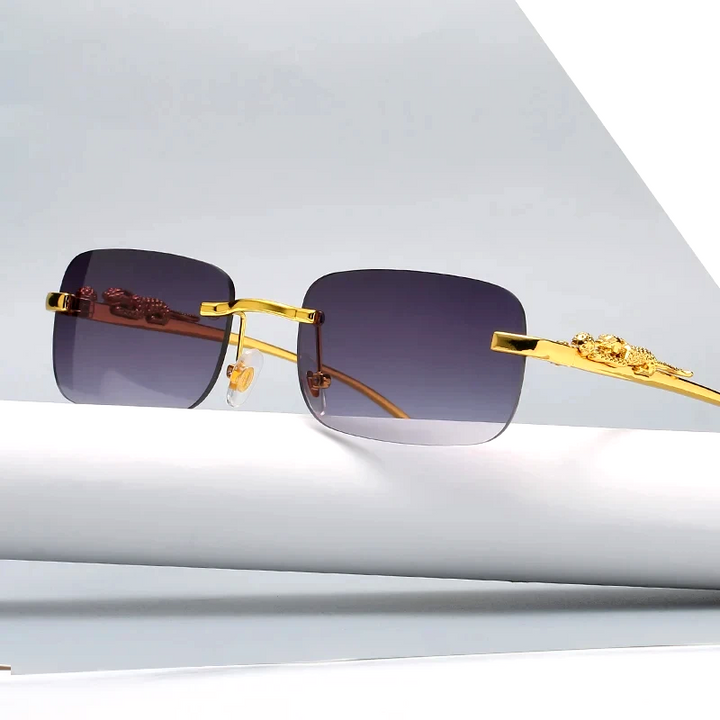 Panther Rimless Gold Sunglasses