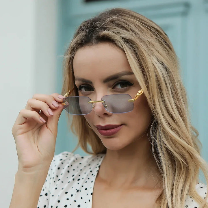 Panther Rimless Gold Sunglasses