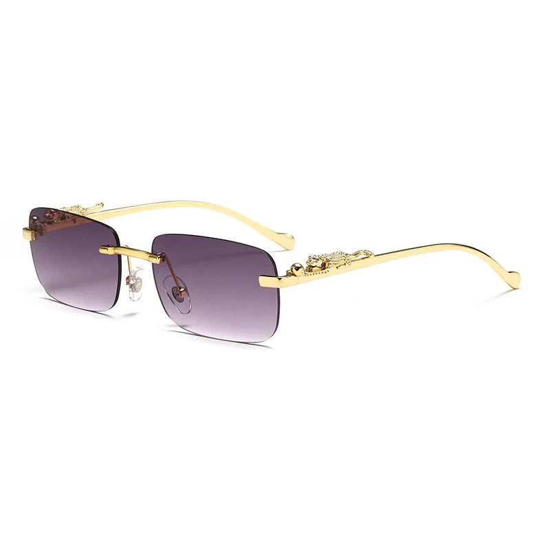 Panther Rimless Gold Sunglasses
