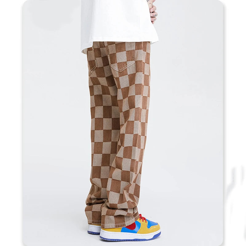 Relaxed Checkered Jeans