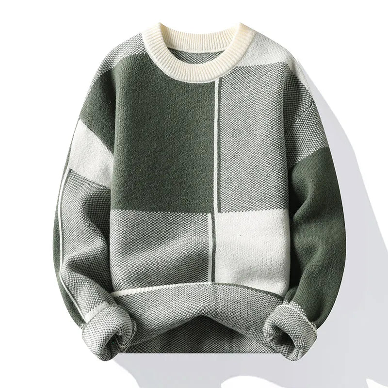 Sienna Men Plaid Knit Sweatshirt