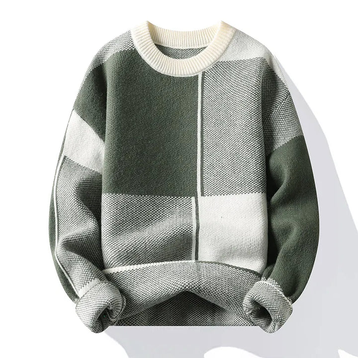 Sienna Men Plaid Knit Sweatshirt