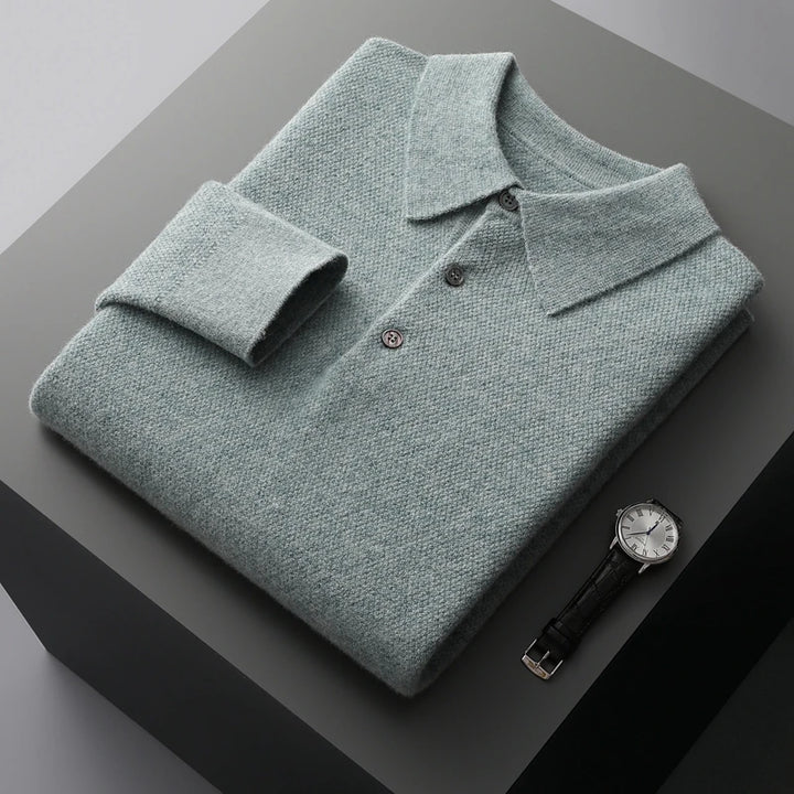 CLADO LONG-SLEEVE MERINO POLO SWEATER