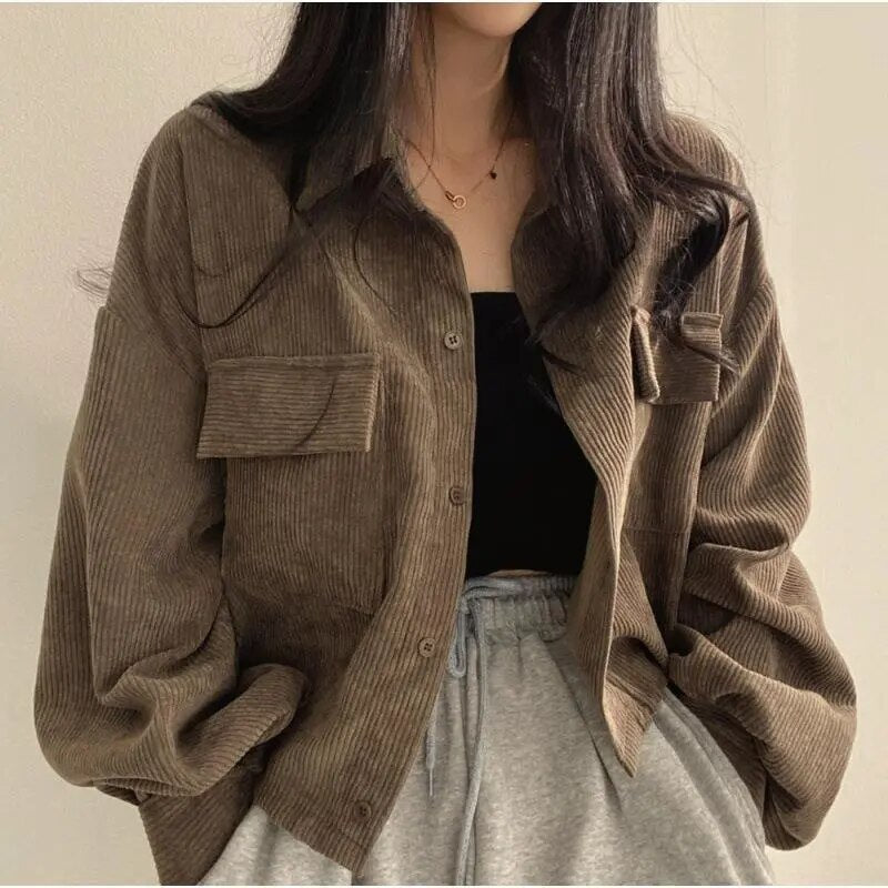 LuxeVelour CozyCord Shacket