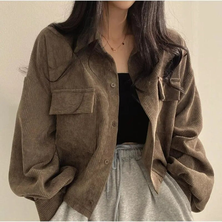 LuxeVelour CozyCord Shacket