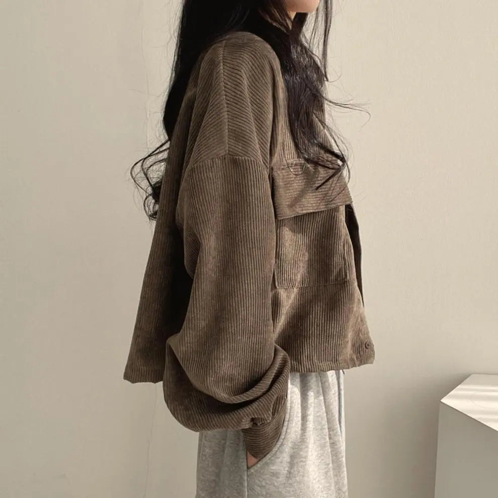LuxeVelour CozyCord Shacket