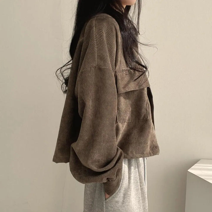 LuxeVelour CozyCord Shacket