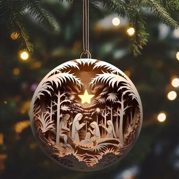 3D Nativity Tree Ornaments (Set of 5)