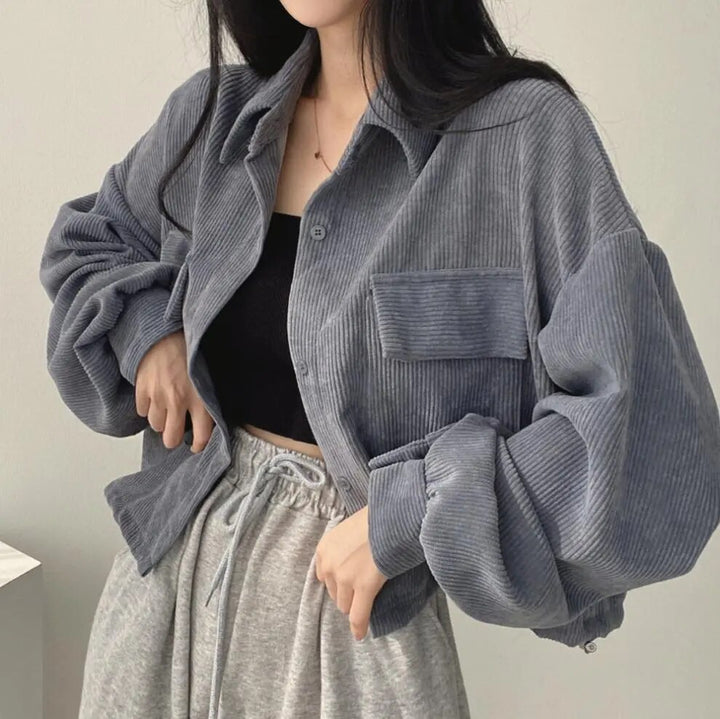 LuxeVelour CozyCord Shacket