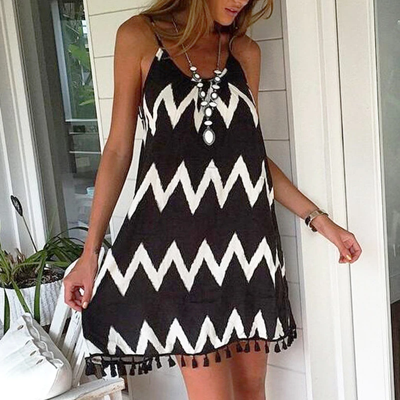 Bohemian Zig-Zag Beachy Dress