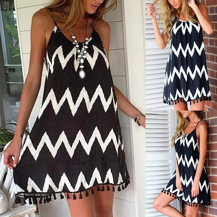 Bohemian Zig-Zag Beachy Dress