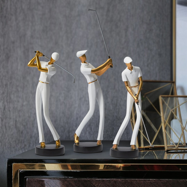 Modern Swinging Golfer Figurines